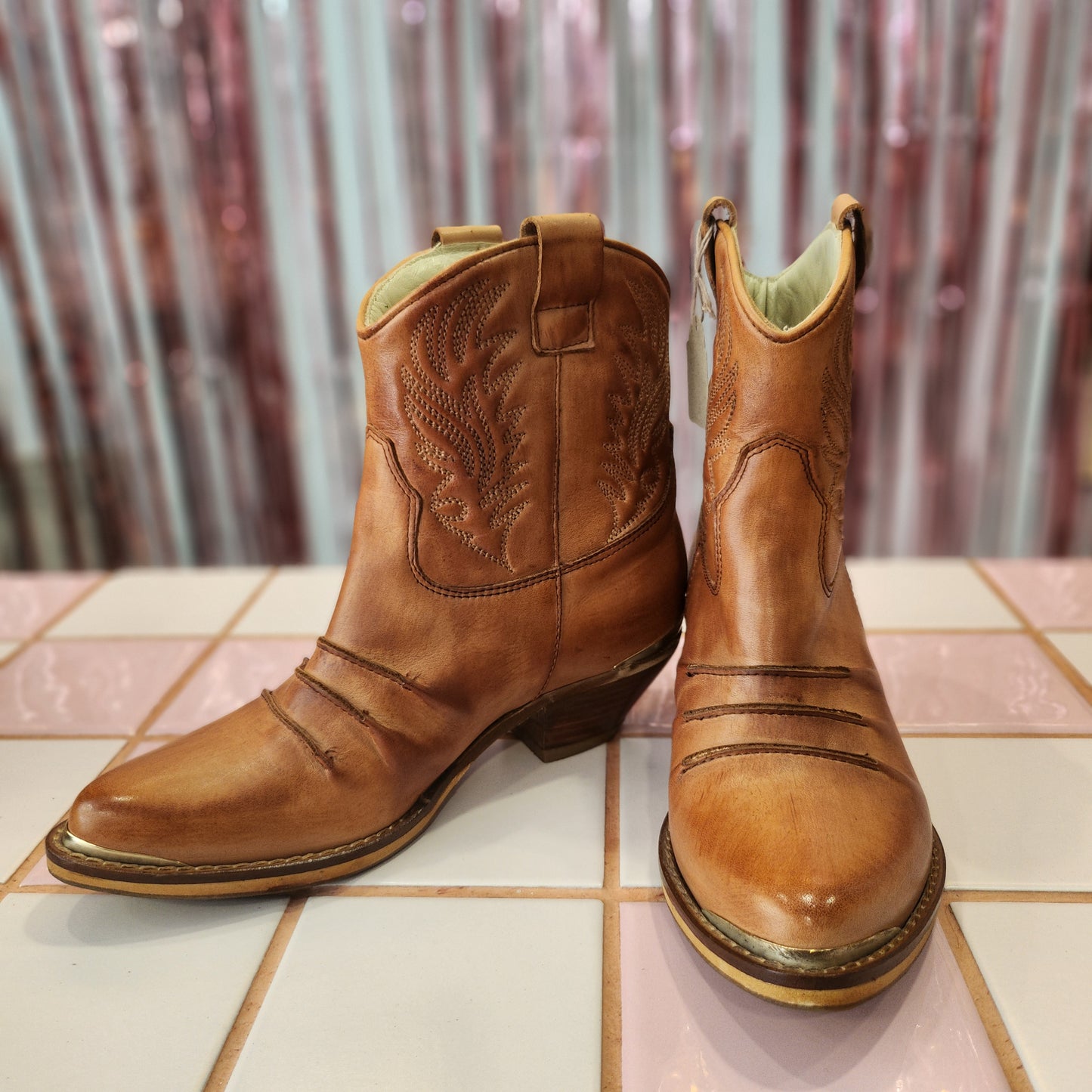 Brown Leather half Boot