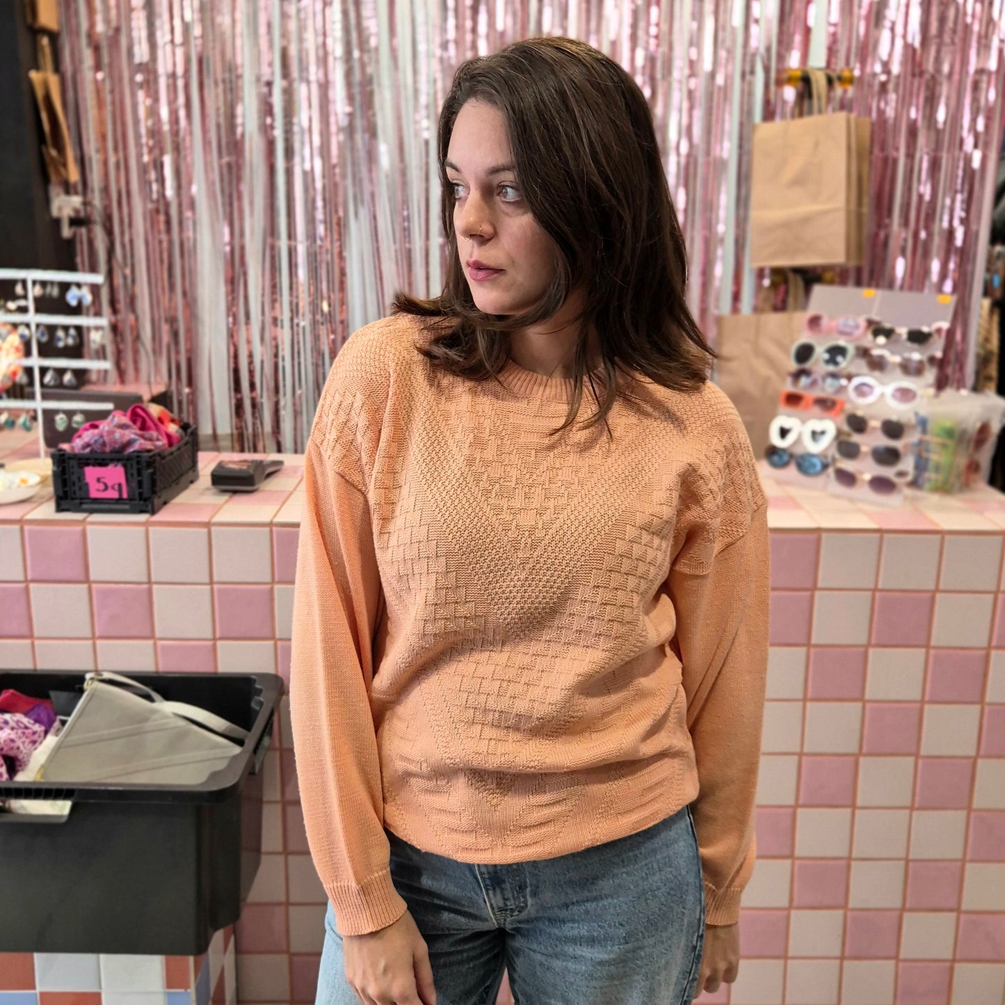 Peach Knitted Top
