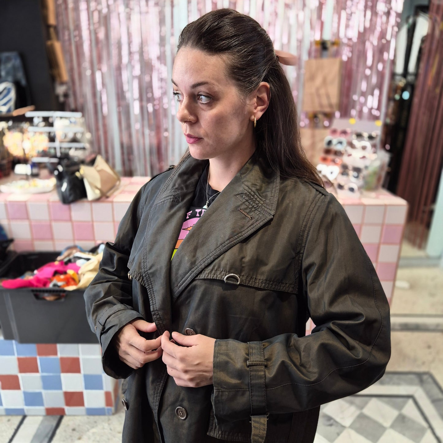 Beautiful Shinny Trench Coat
