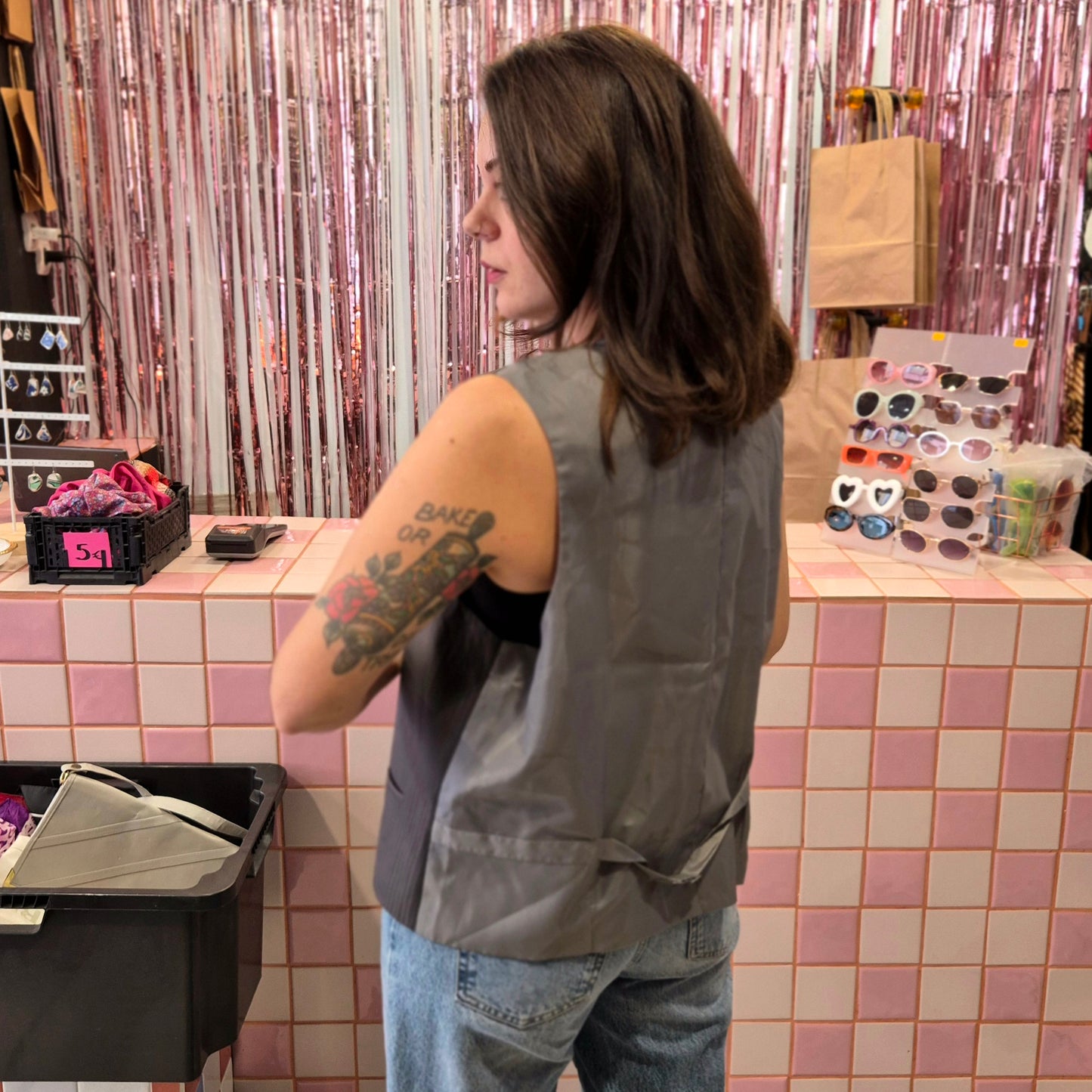 Grey Pinstripe Vest