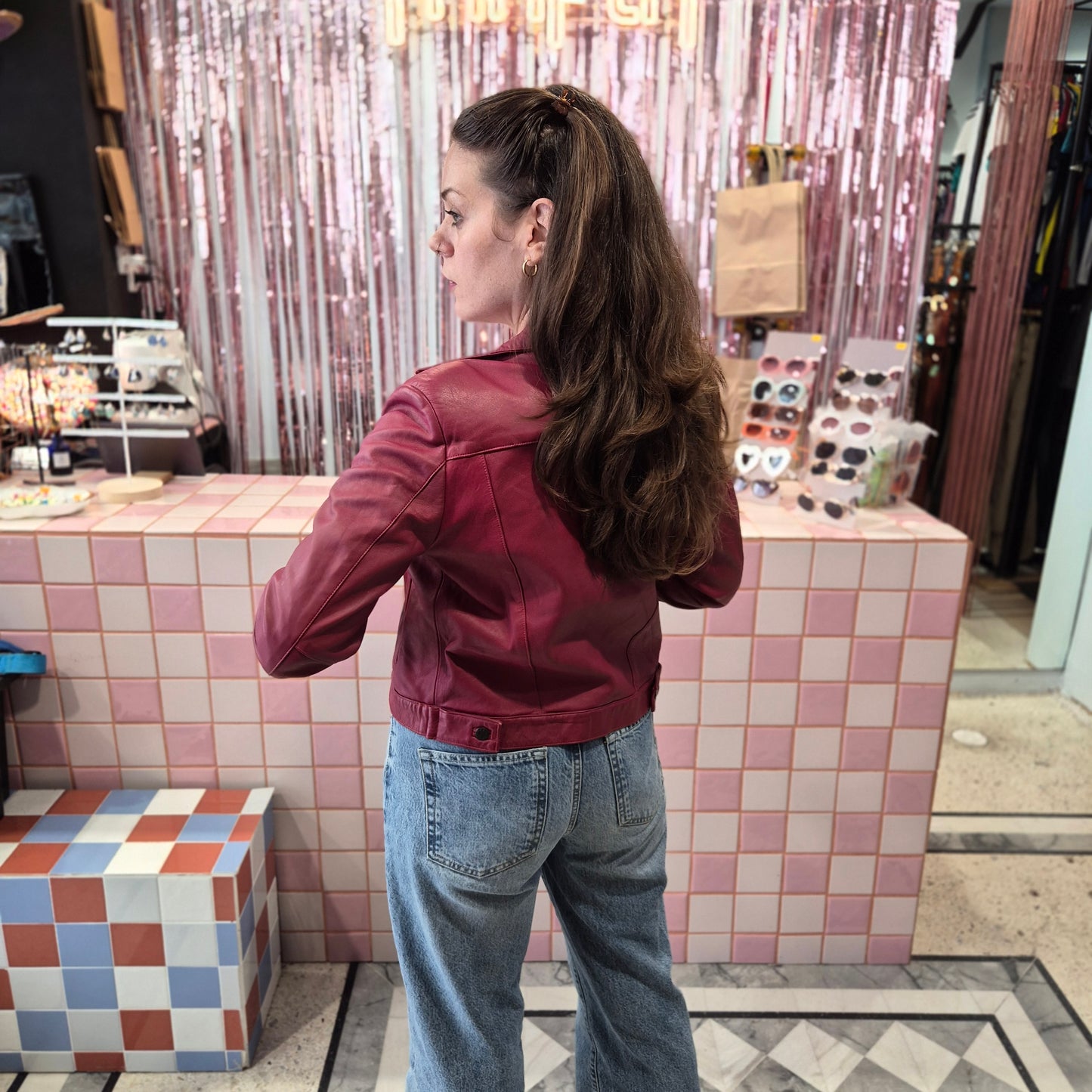 Cropped Burgundy Jacket