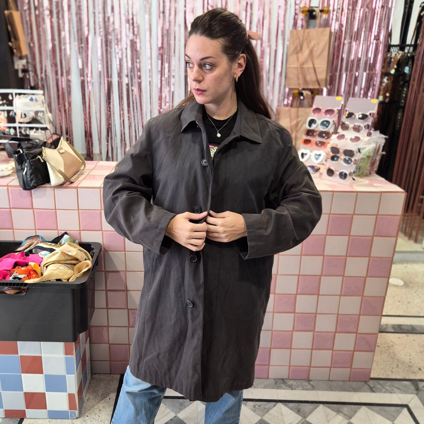 Soft Black Trench Coat