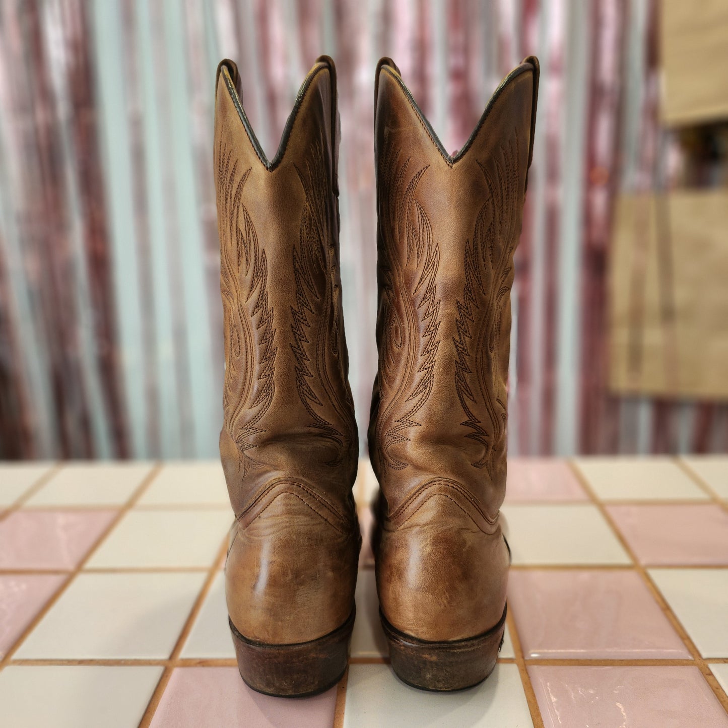 Vintage Leather Cowboy Boots