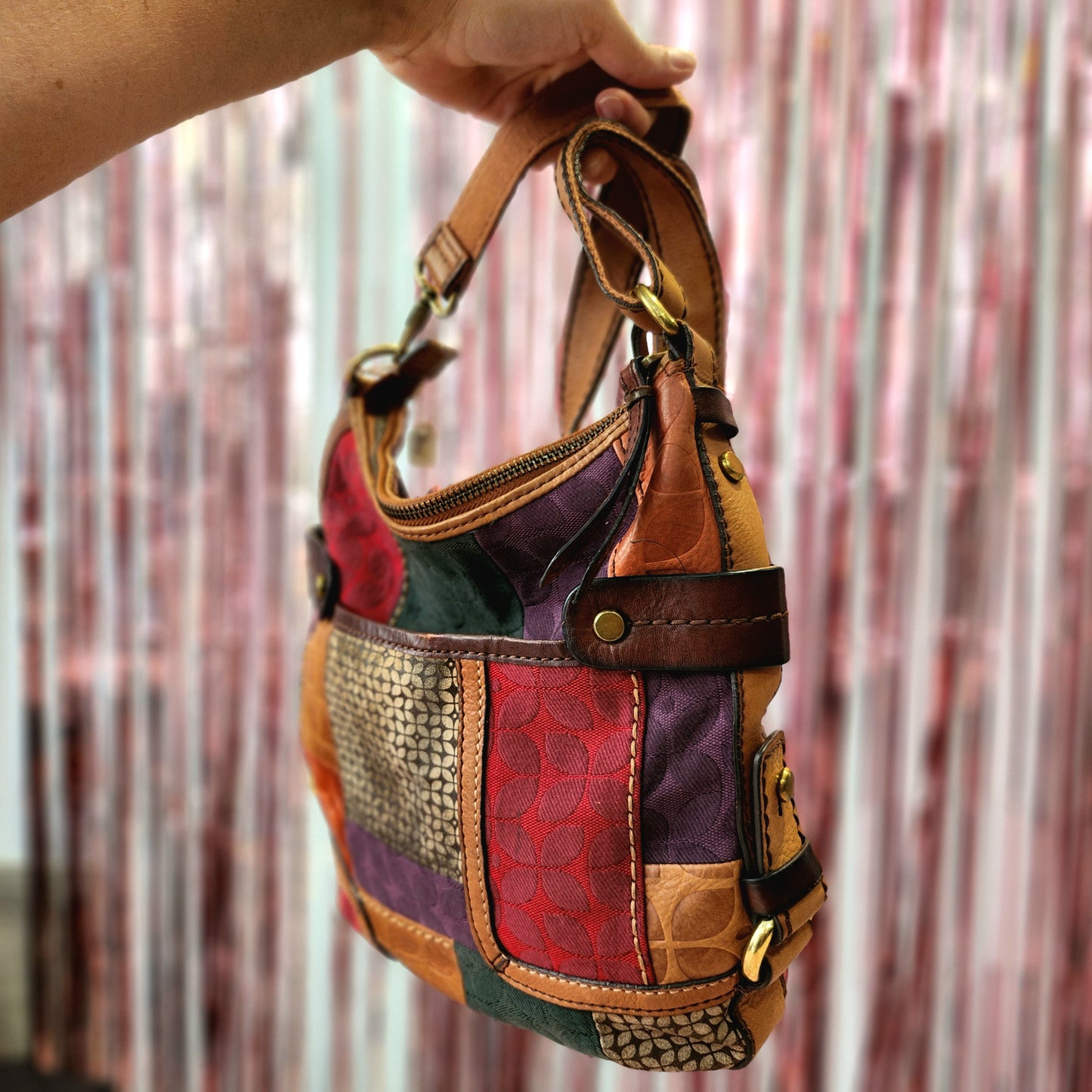Colorful Leather Crossbody Bag