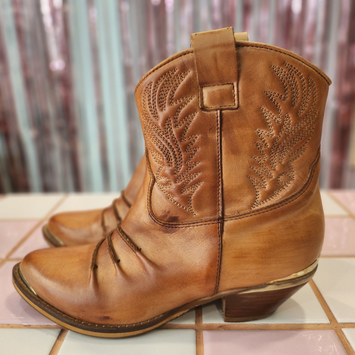Brown Leather half Boot