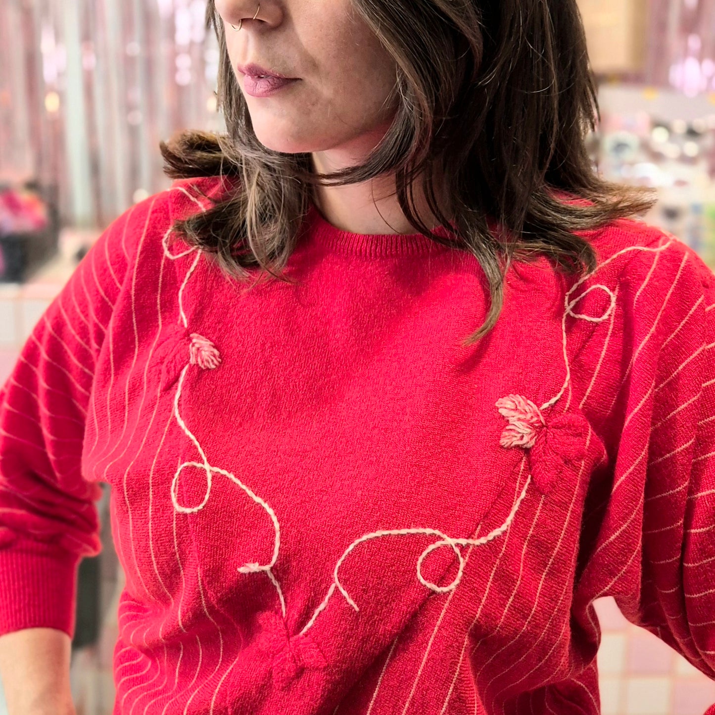 Vintage Red Knitted Top