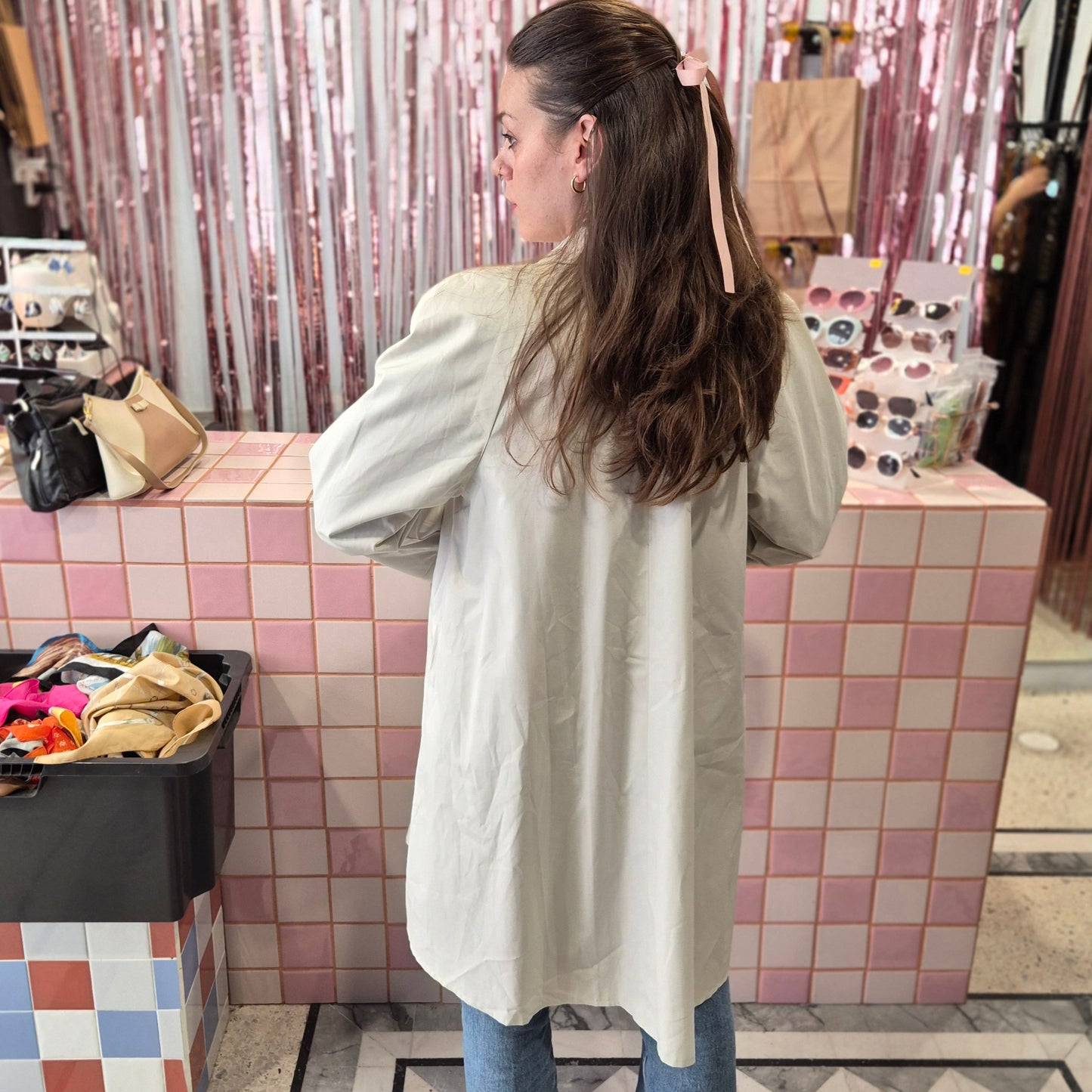 Elegant Vintage Cream Trench Coat