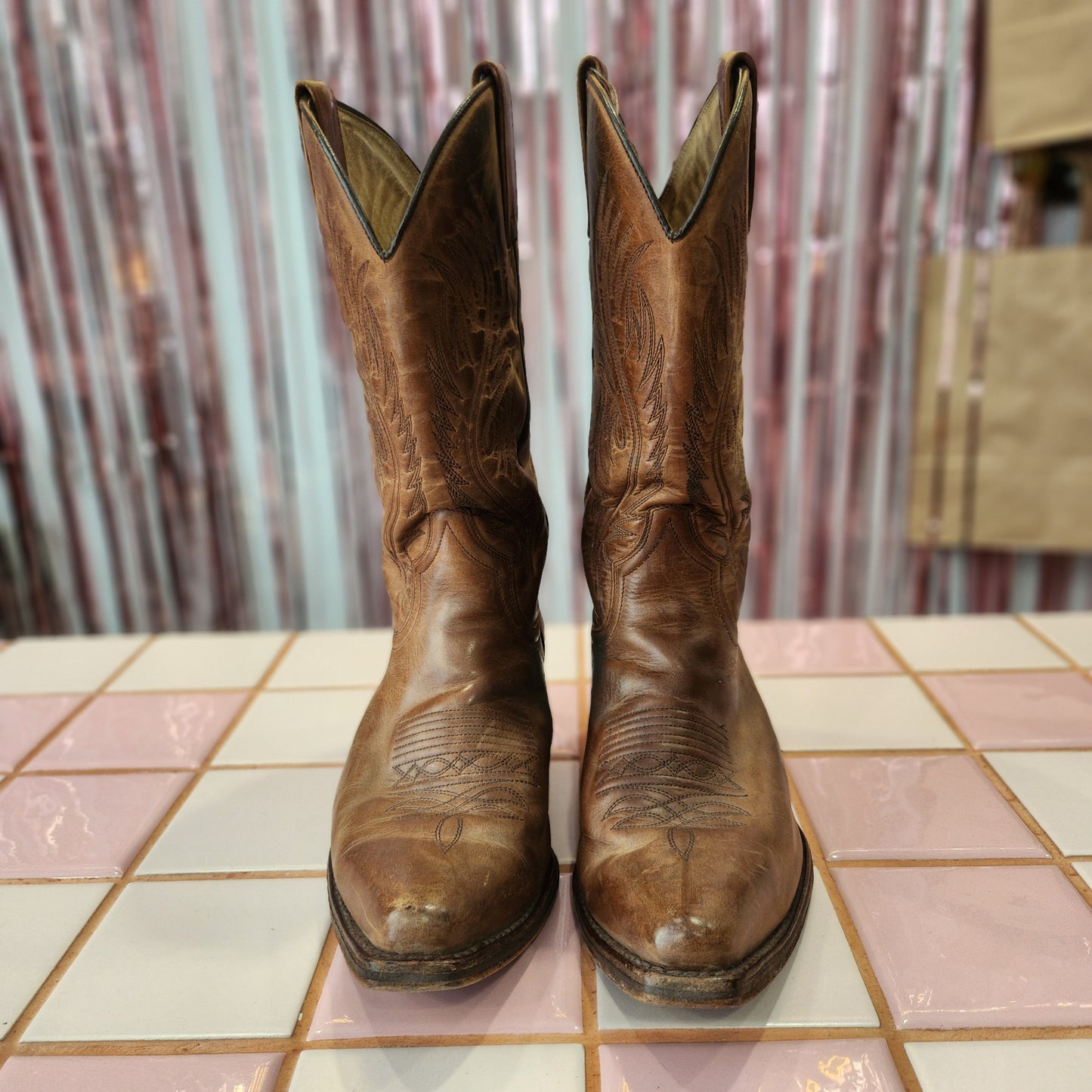 Vintage Leather Cowboy Boots