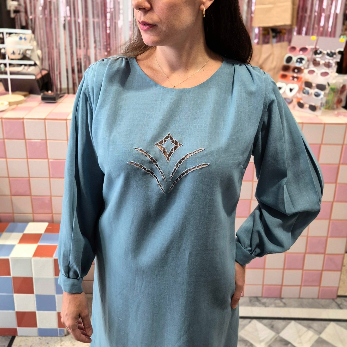 Gorgeous Vintage Dress with Puffy Sleeves