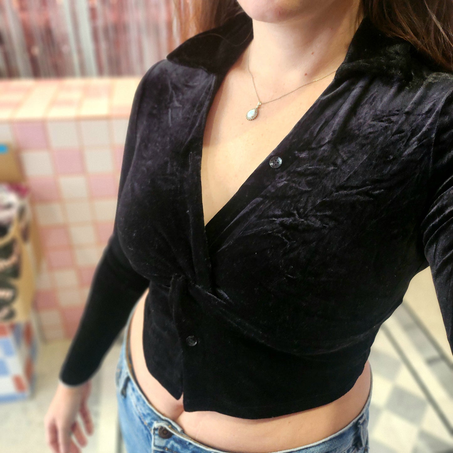 Velvet Crop Top