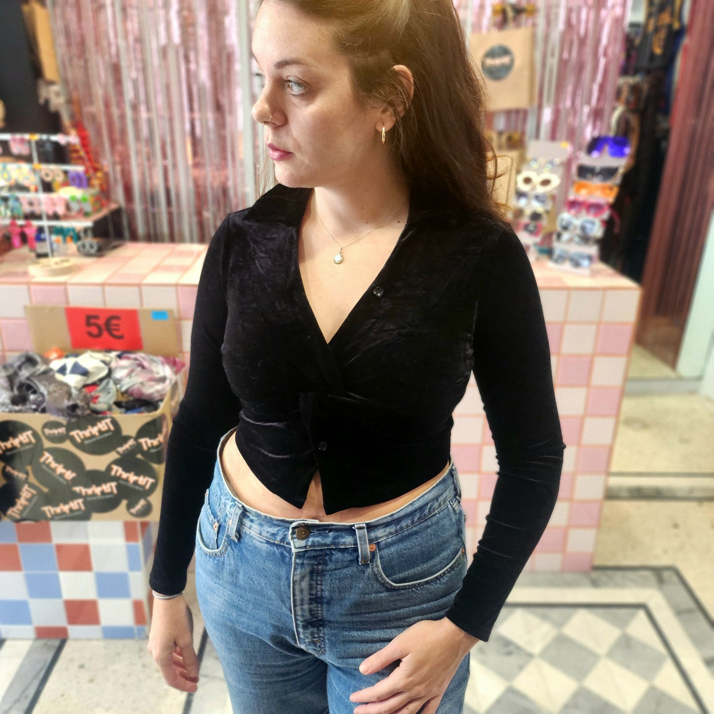 Velvet Crop Top