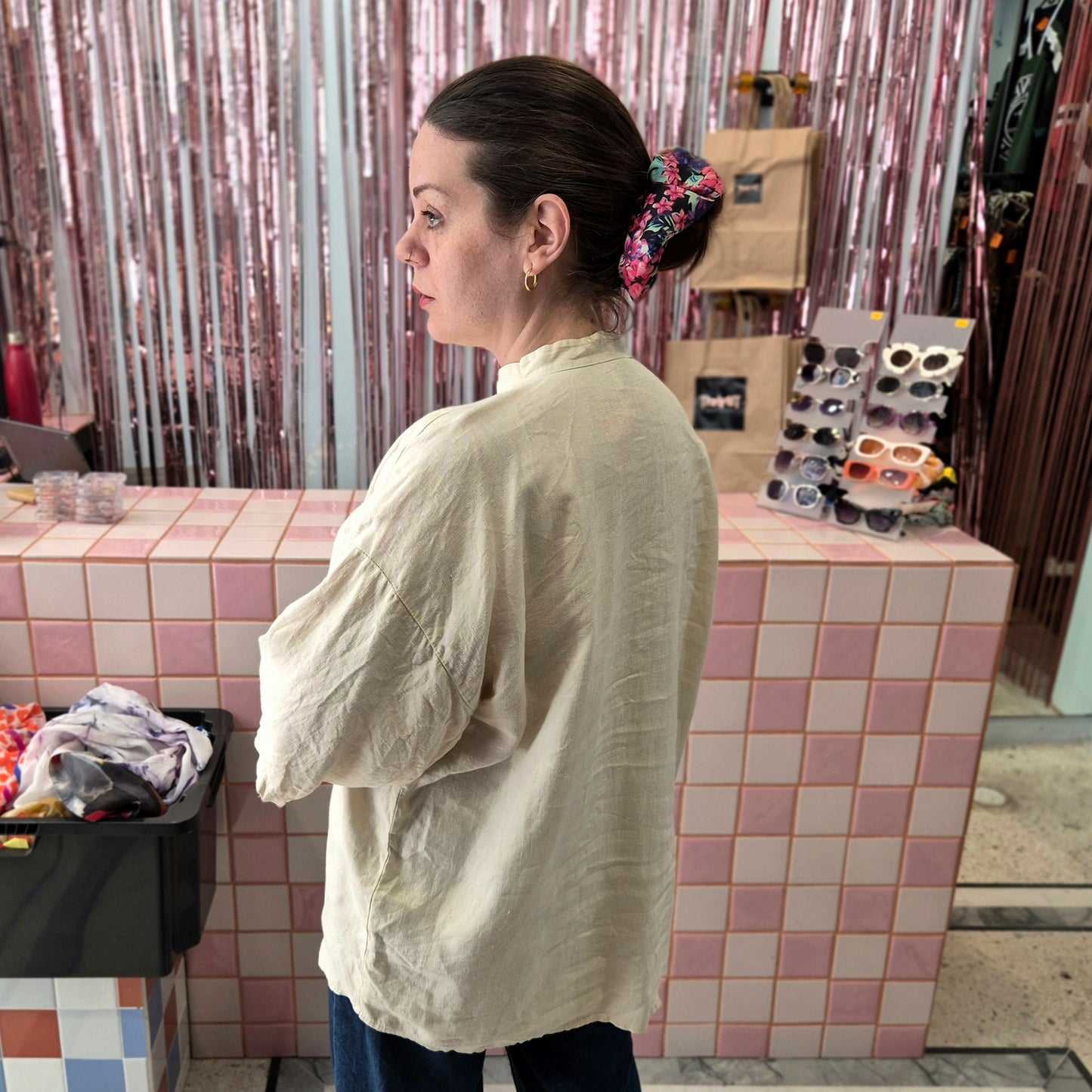 Linen Mix Oversized Shirt