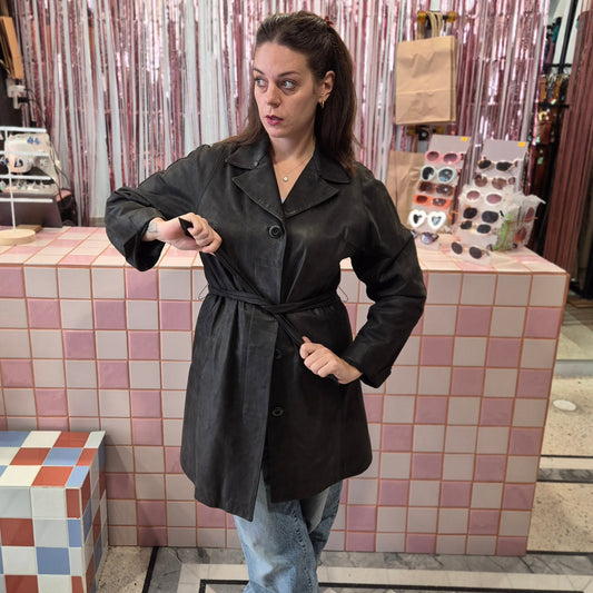 Cute Fitted Leather Coat