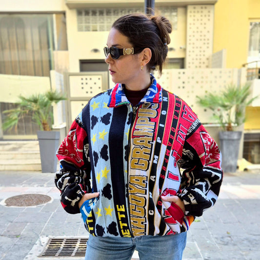 Reworked Sports Scarves Jacket