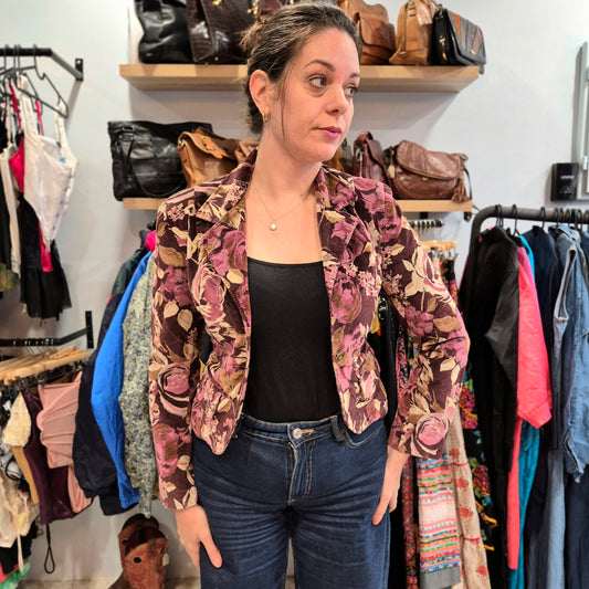 Floral Corduroy Blazer