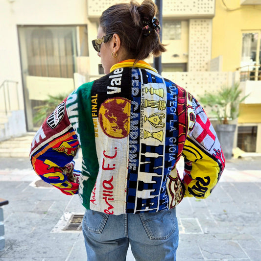 Reworked Sports Scarves Jacket