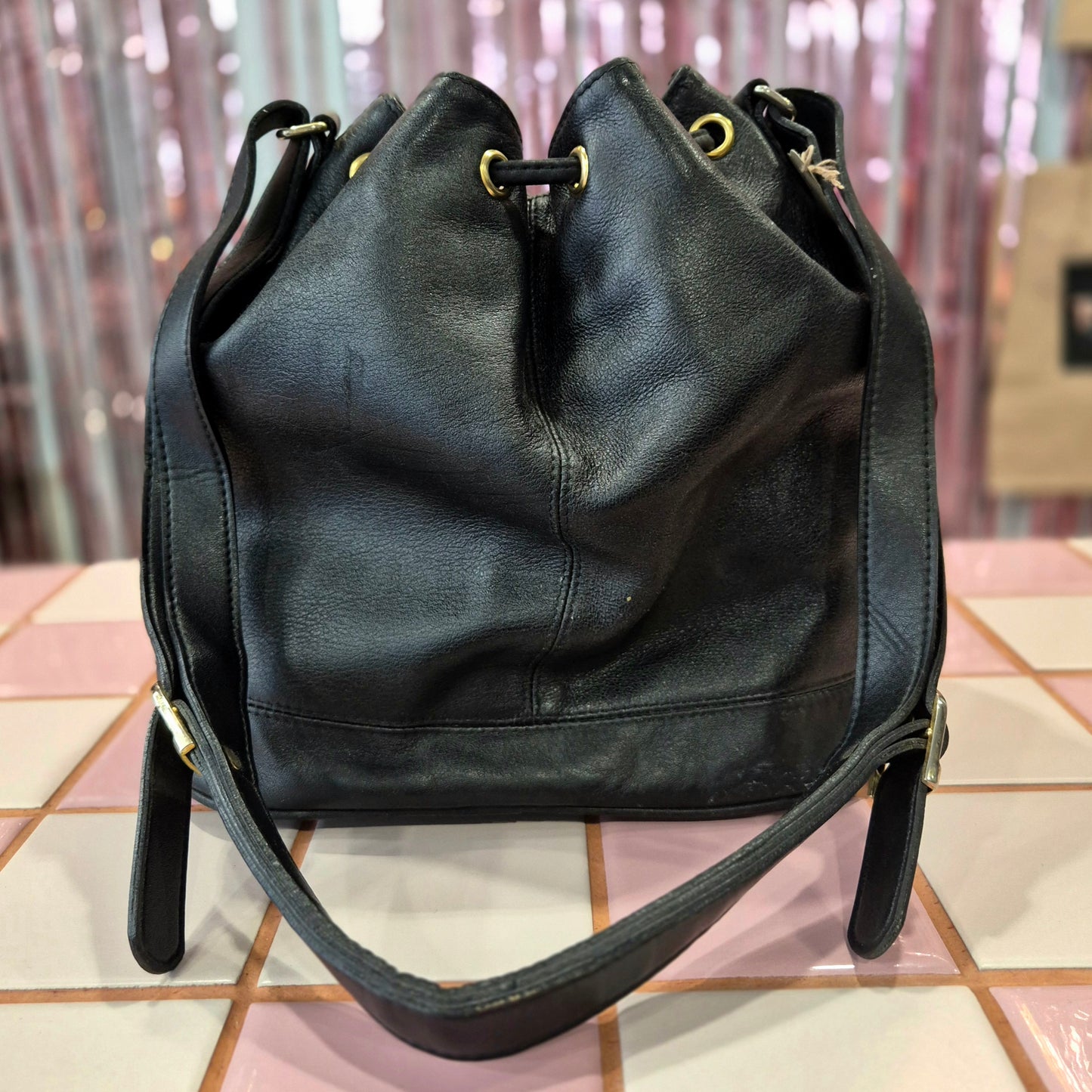 Leather Bucket Bag