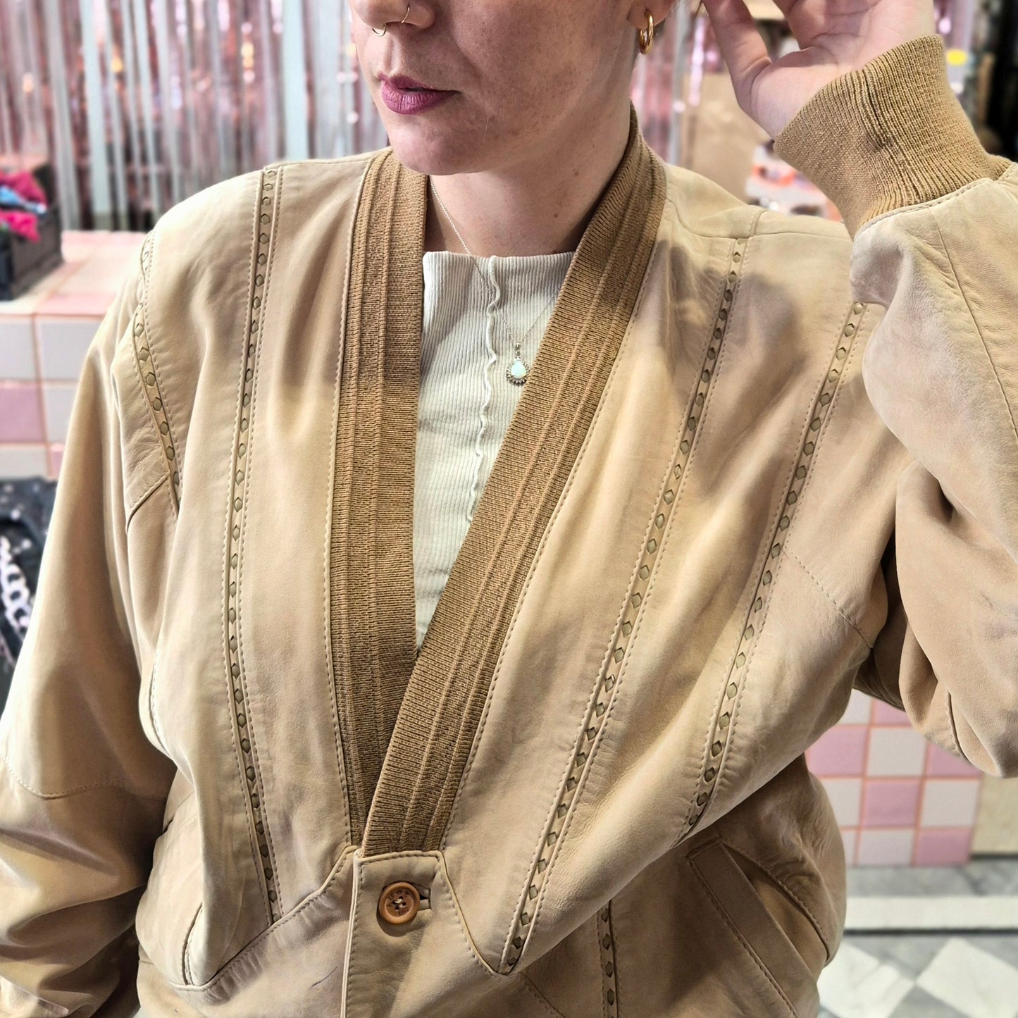 Soft Leather Bomber Jacket