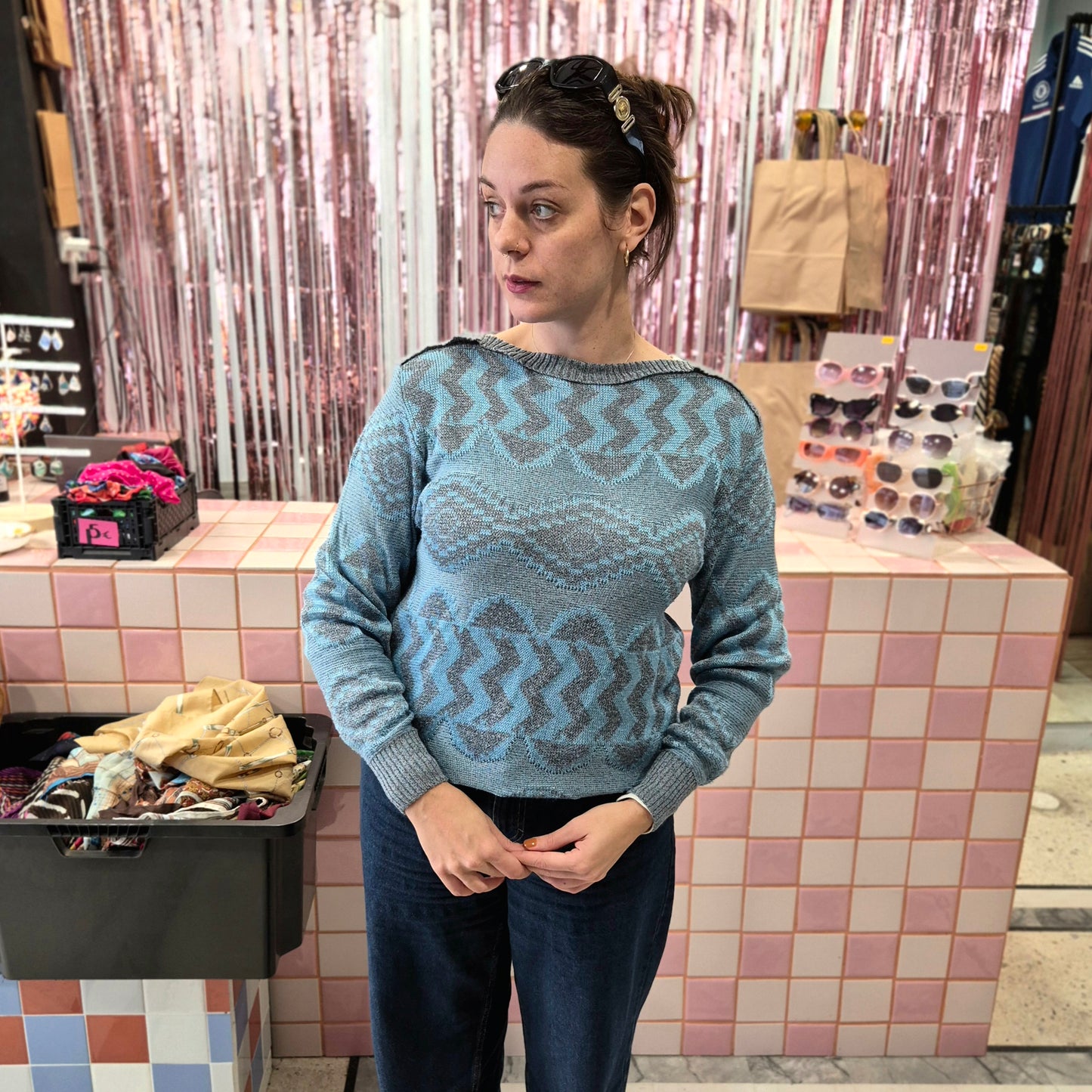 Vintage Patterned Knitted Top