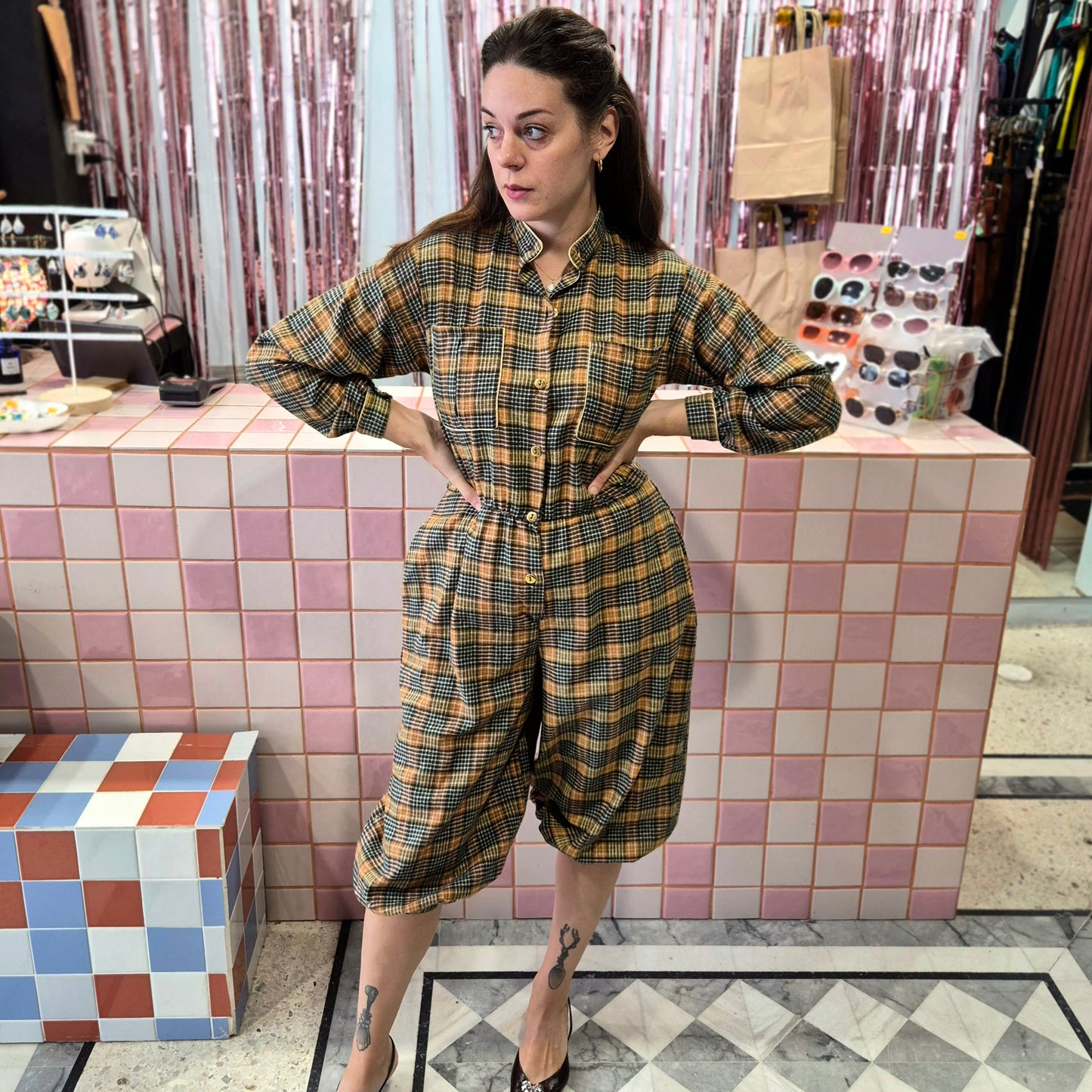 Vintage Jumpsuit with Gold Details