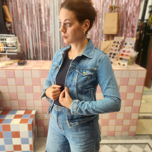 Pepe Cropped Denim Jacket
