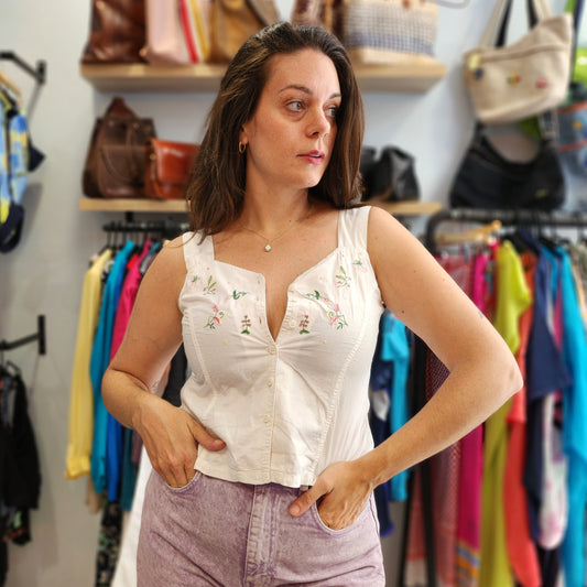 Vintage Cotton Embroidered Top