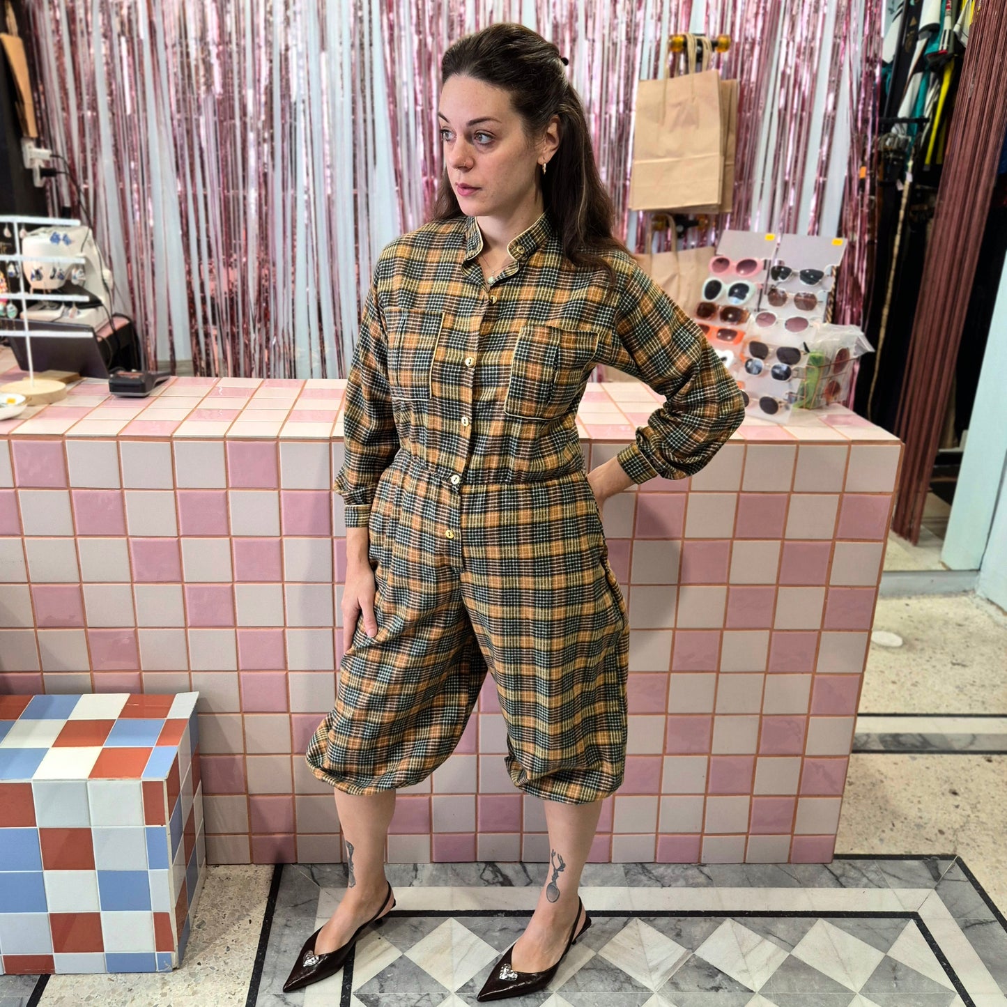 Vintage Jumpsuit with Gold Details