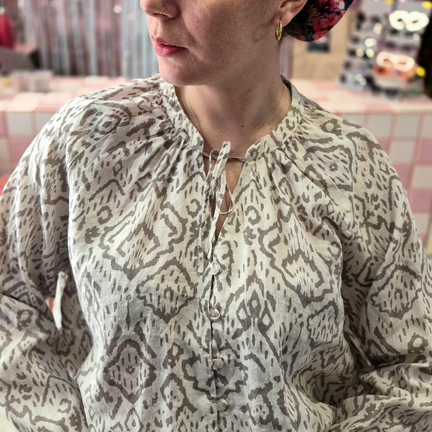 Linen Flowy Top