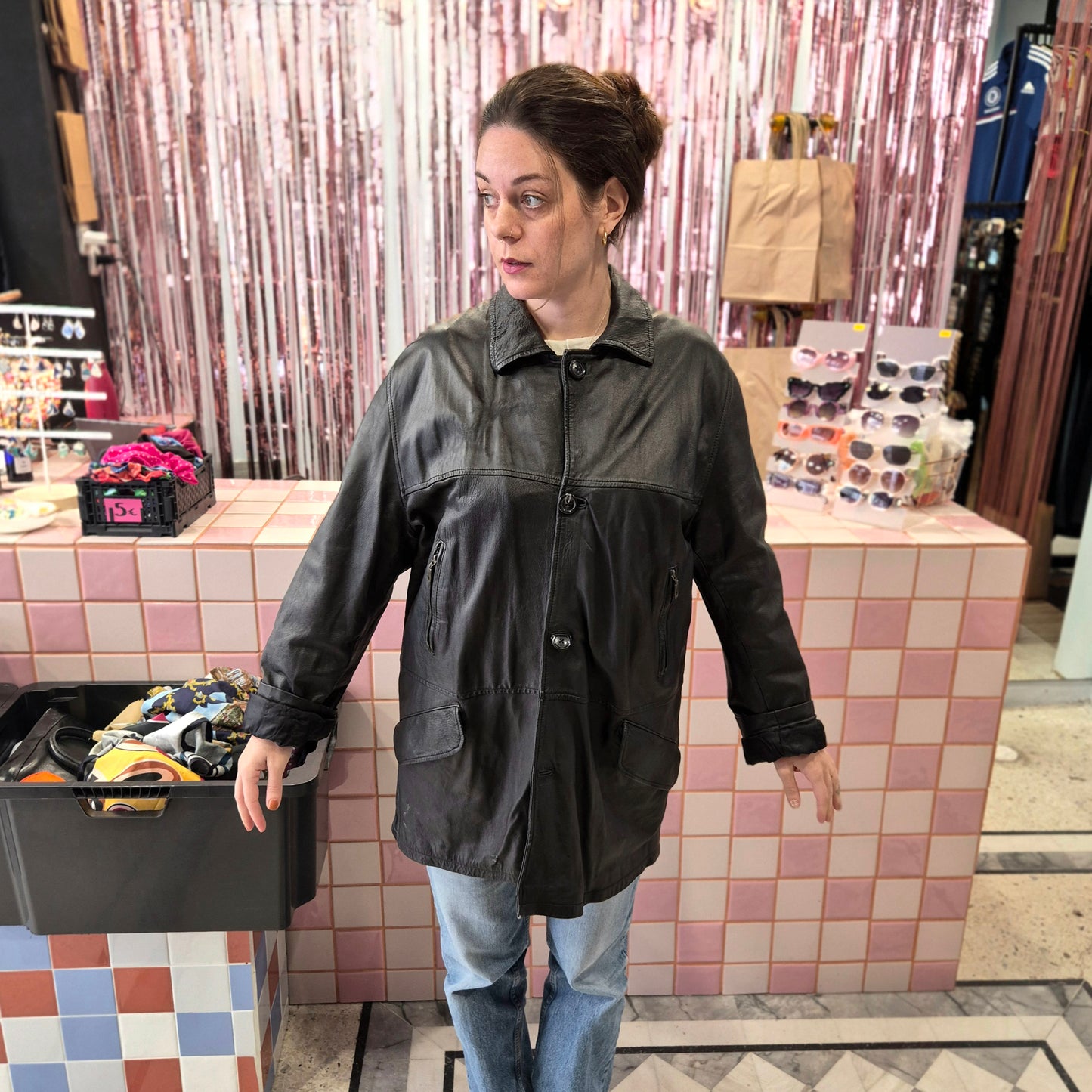 Vintage Long Leather Jacket