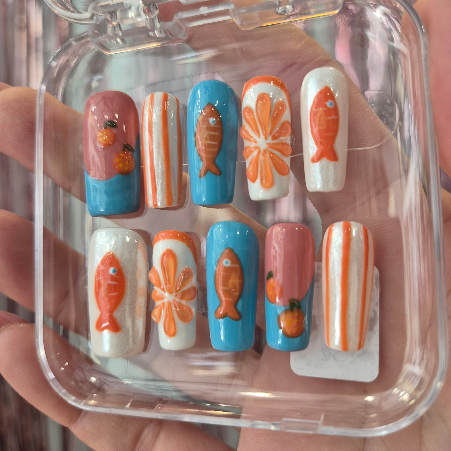 Summer Fish Presson Nails
