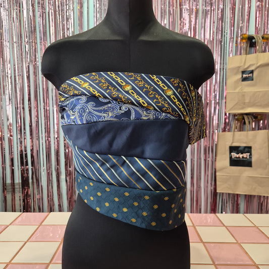 Upcycled Tie Strapless Top