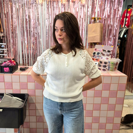 Vintage Short Sleeved Knitted Top