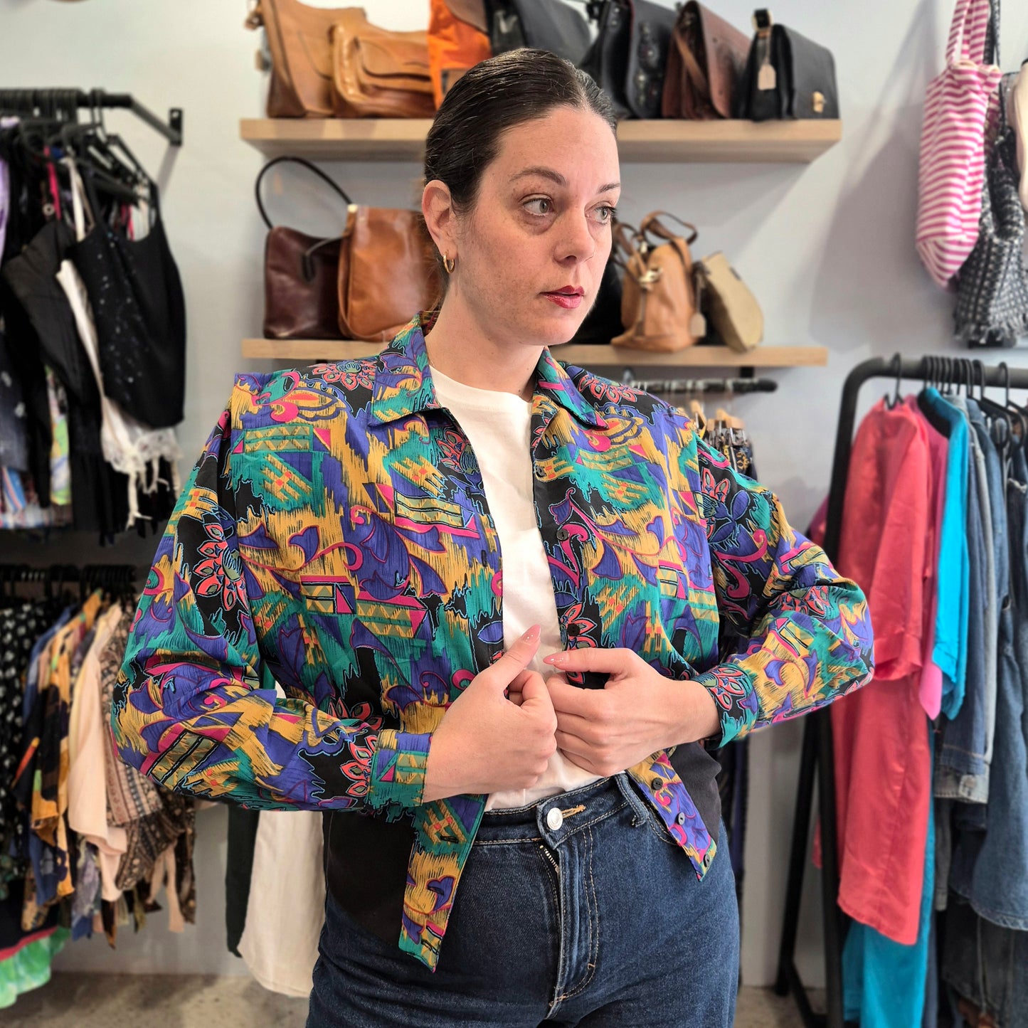 80's Patterned Blazer Shirt