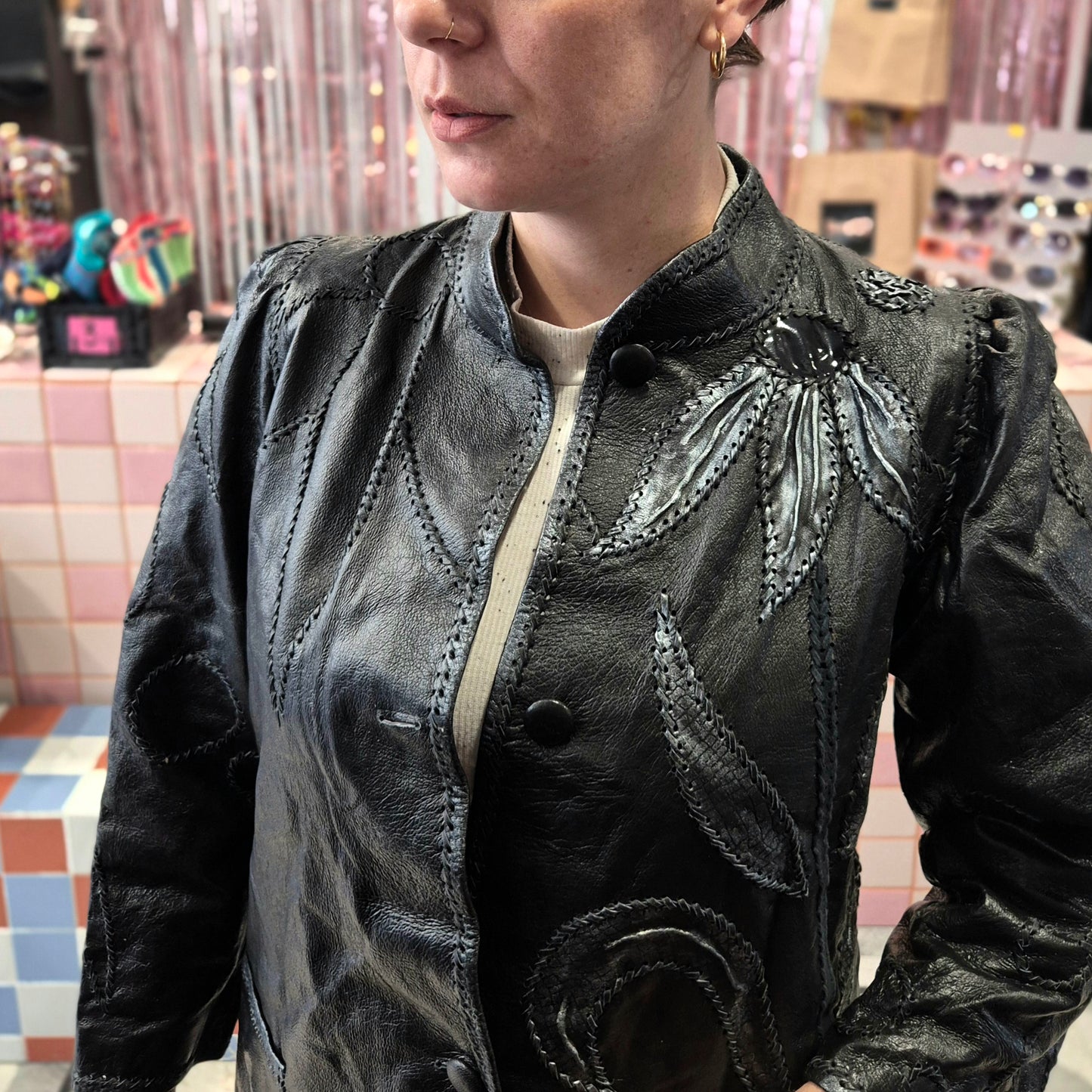 Stunning Detailed Leather Coat