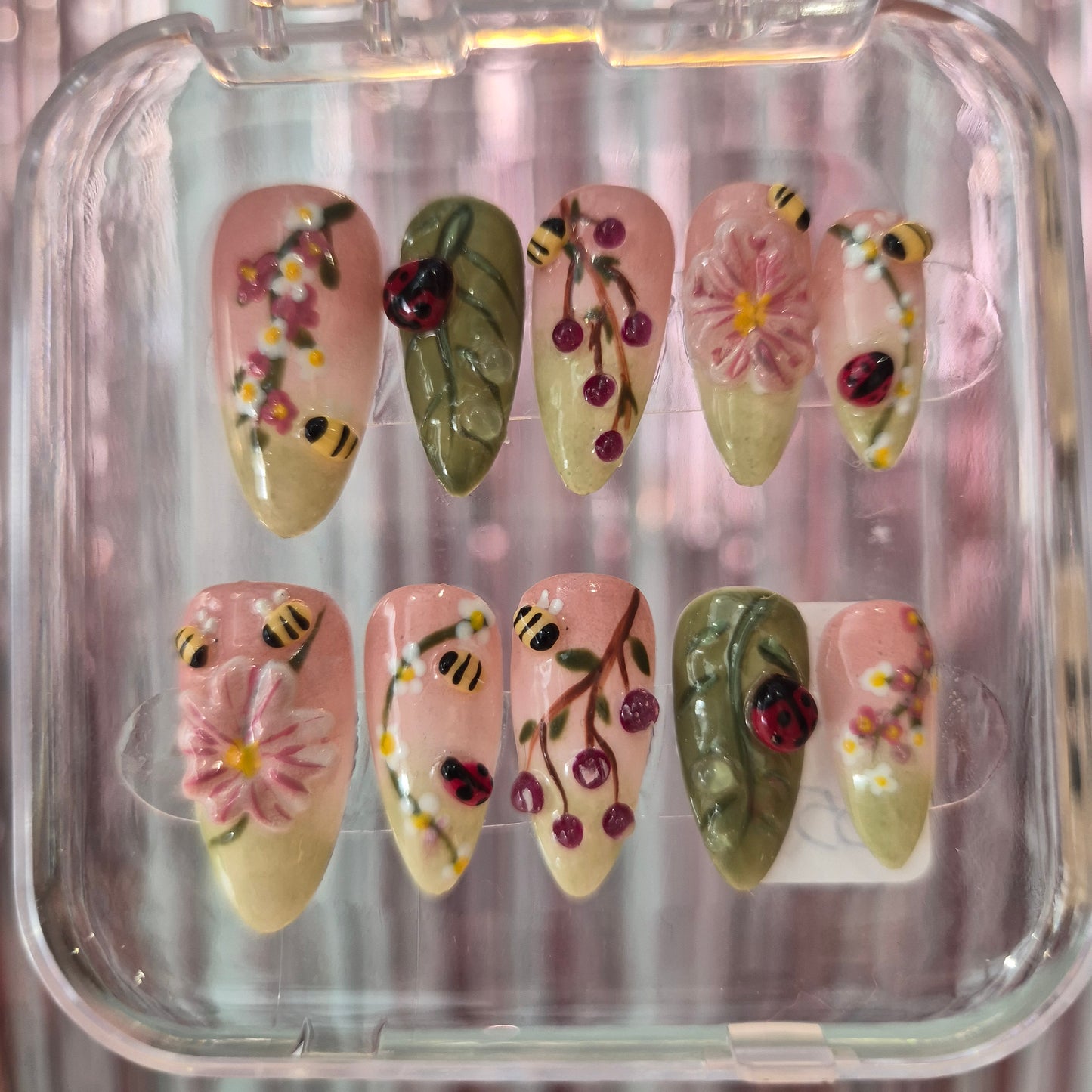 Ladybug Presson Nails