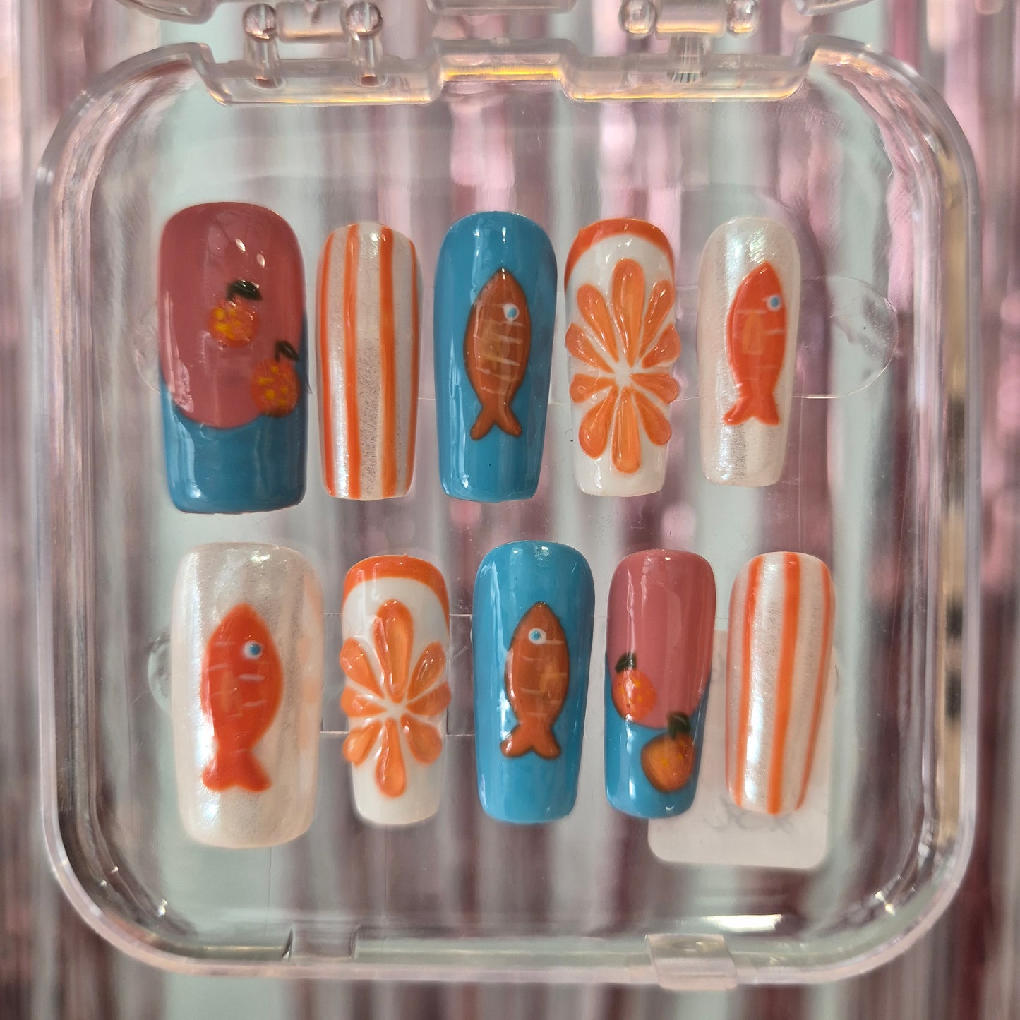 Summer Fish Presson Nails