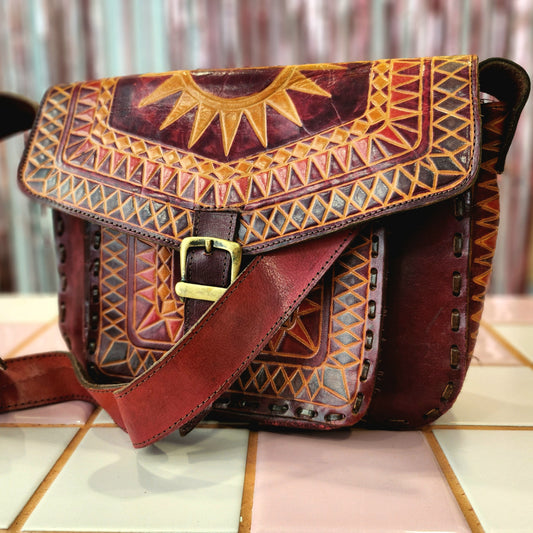 Beautiful Vintage Leather Decorated Bag