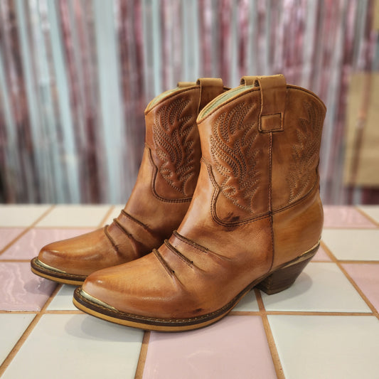 Brown Leather half Boot