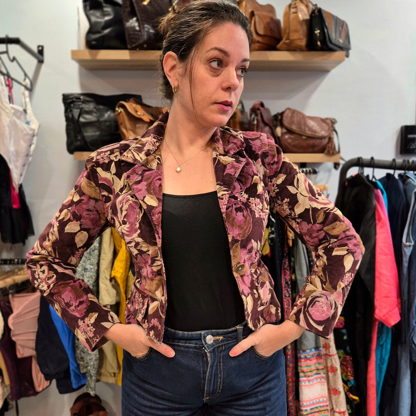 Floral Corduroy Blazer