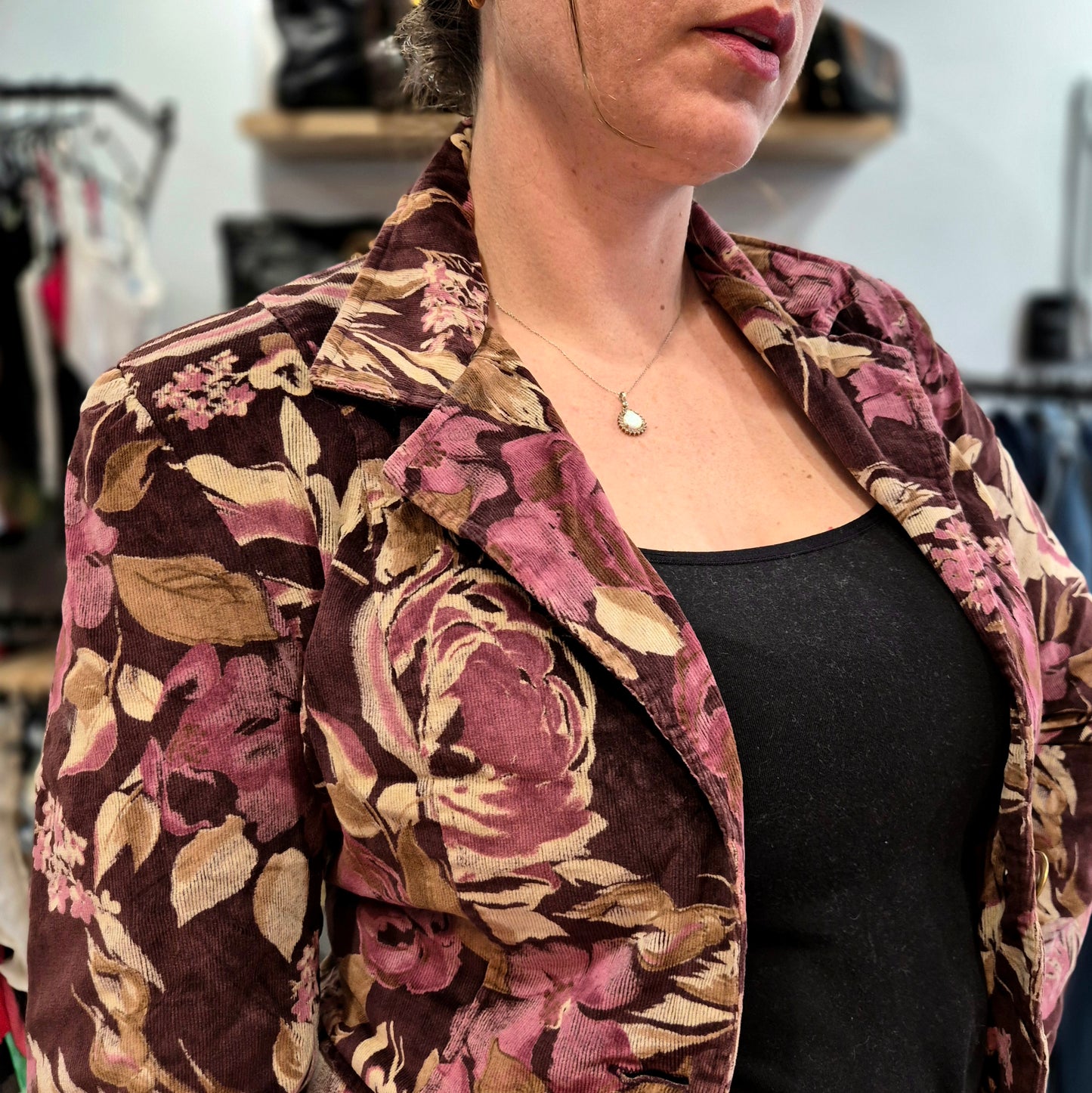 Floral Corduroy Blazer