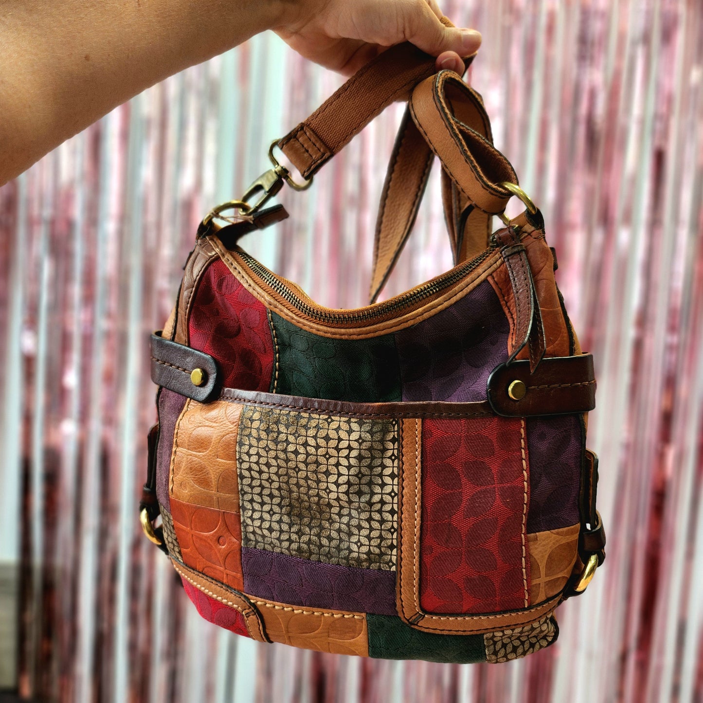 Colorful Leather Crossbody Bag