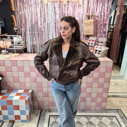 Pilot style Bomber Jacket Leather