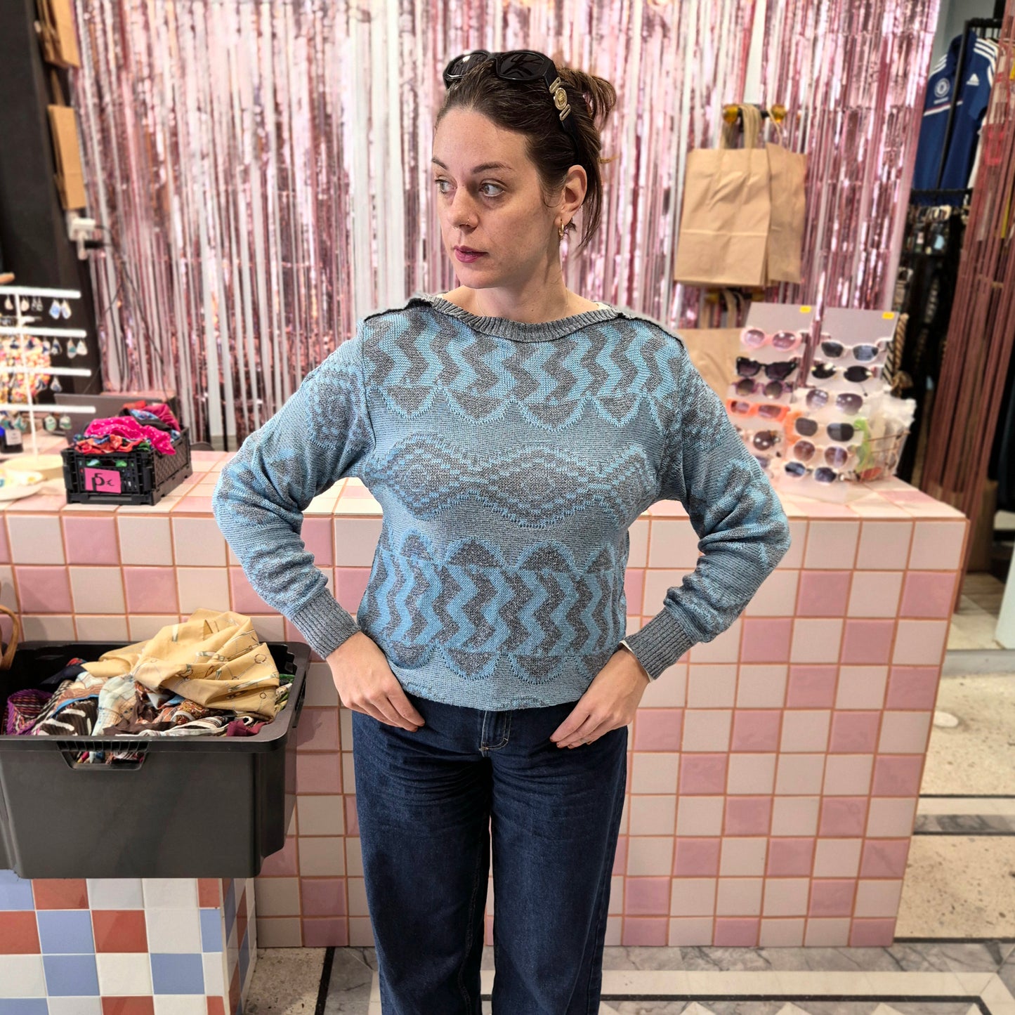 Vintage Patterned Knitted Top