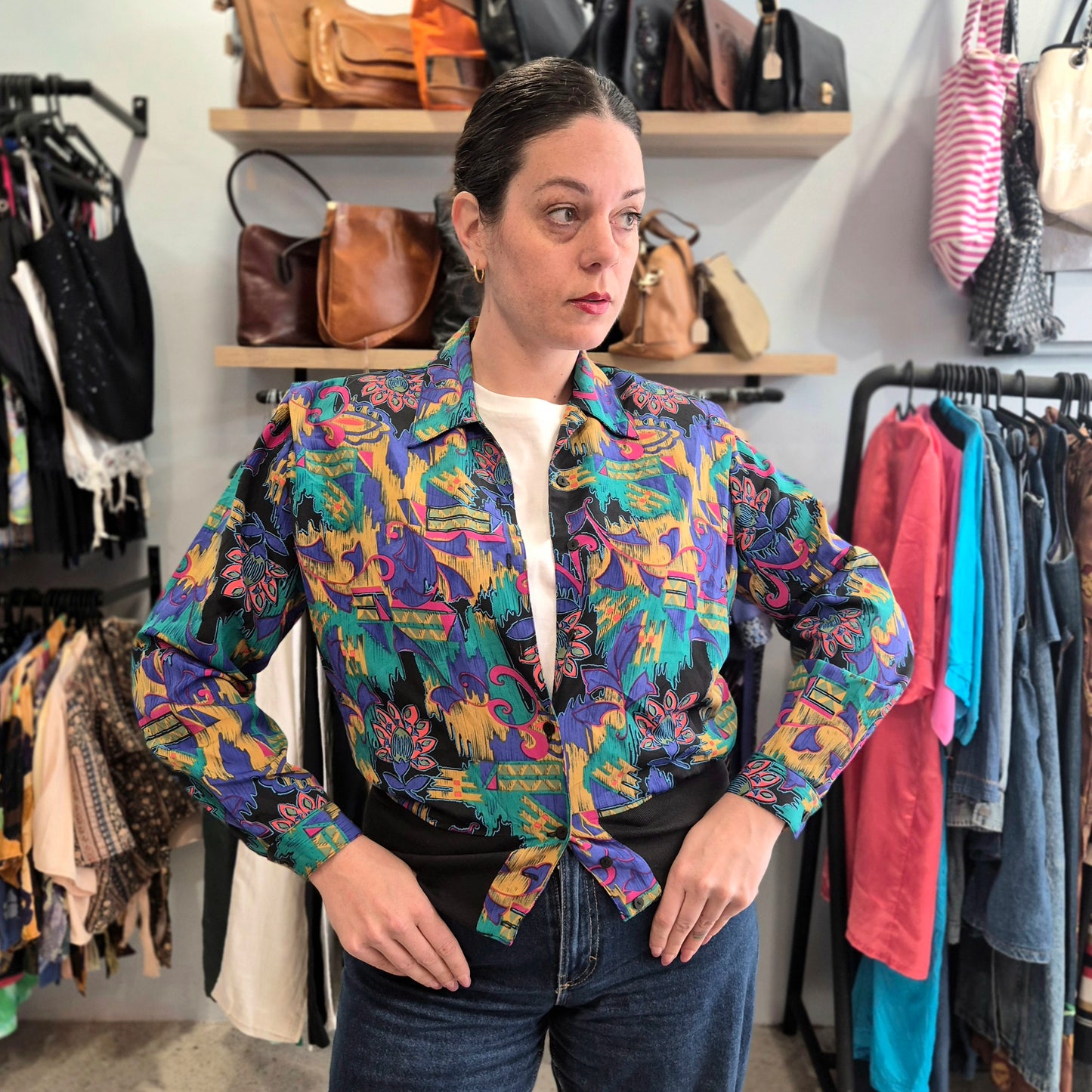 80's Patterned Blazer Shirt