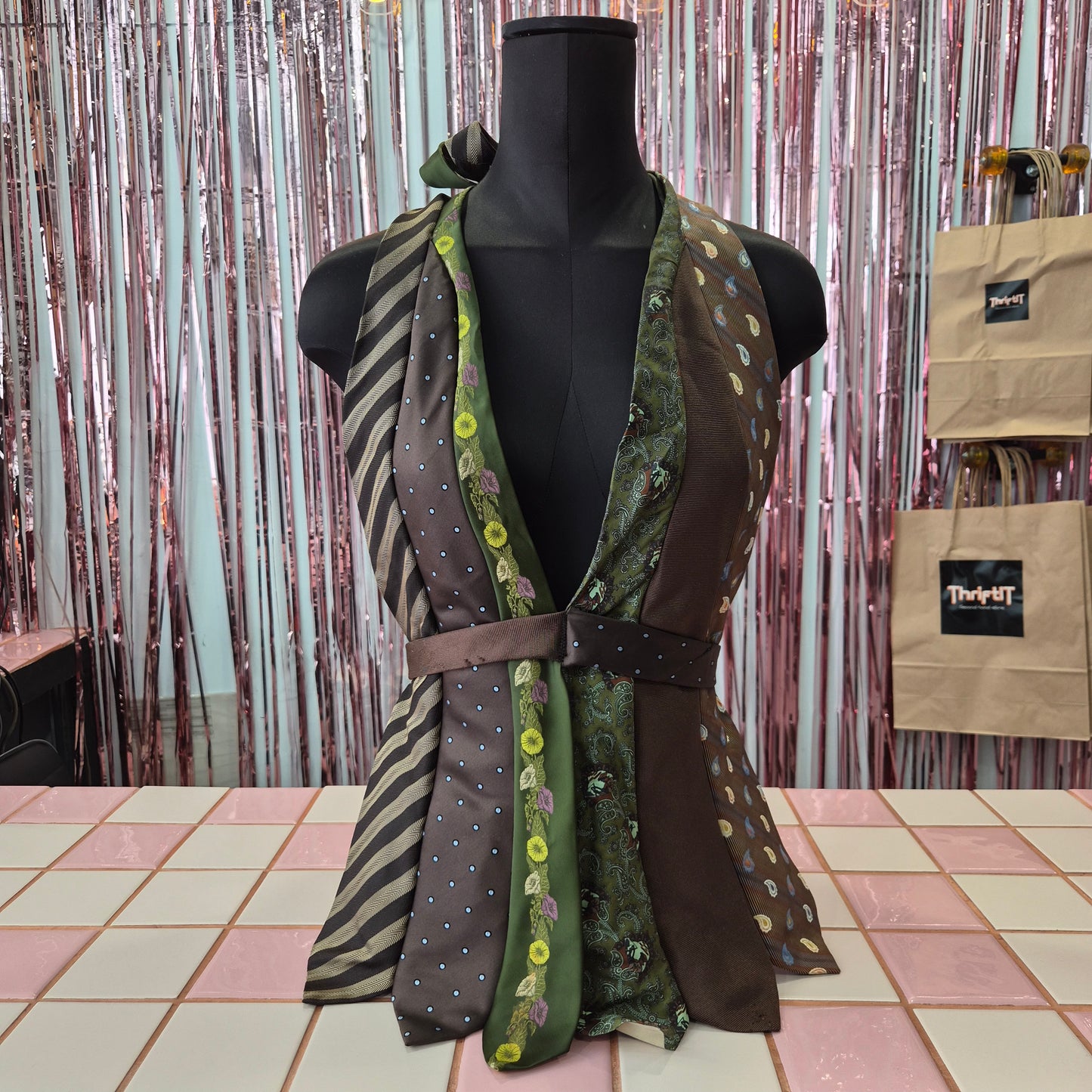 Upcycled Tie Halter Top