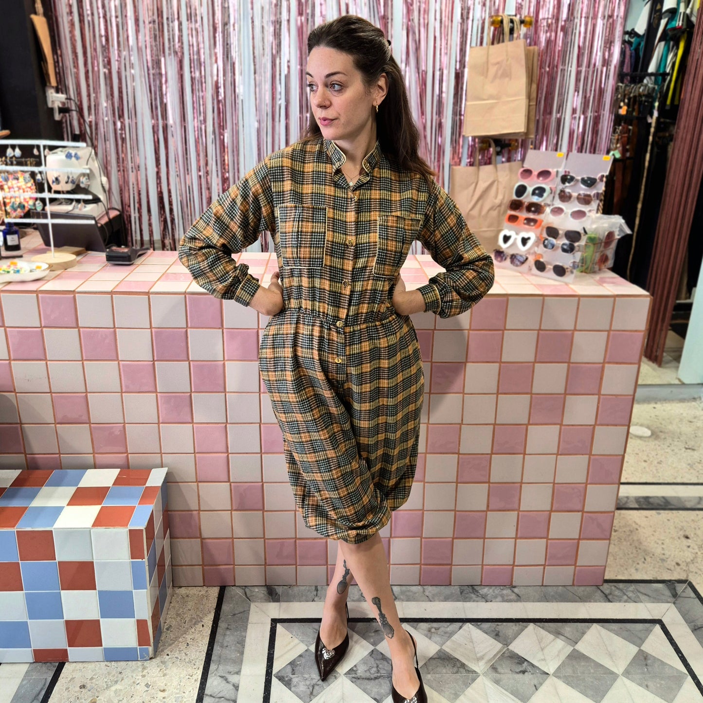 Vintage Jumpsuit with Gold Details