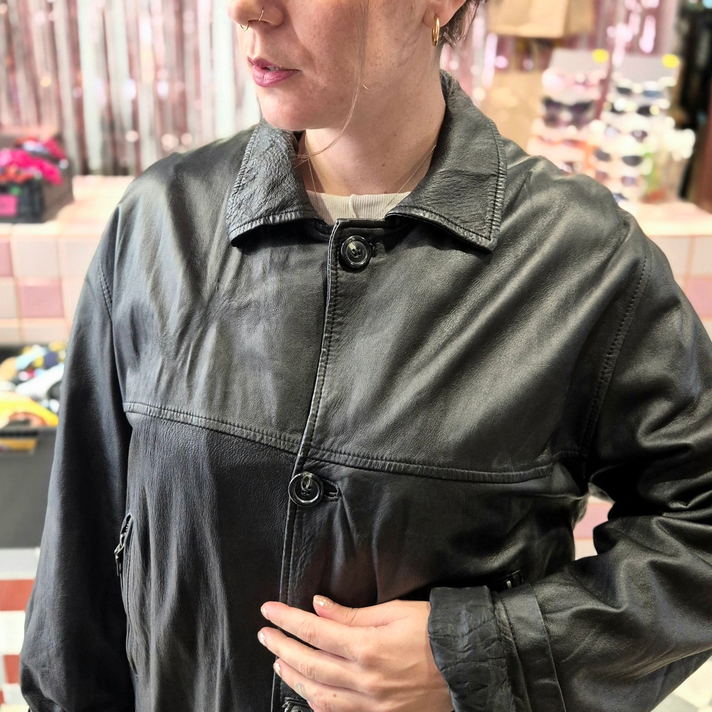 Vintage Long Leather Jacket