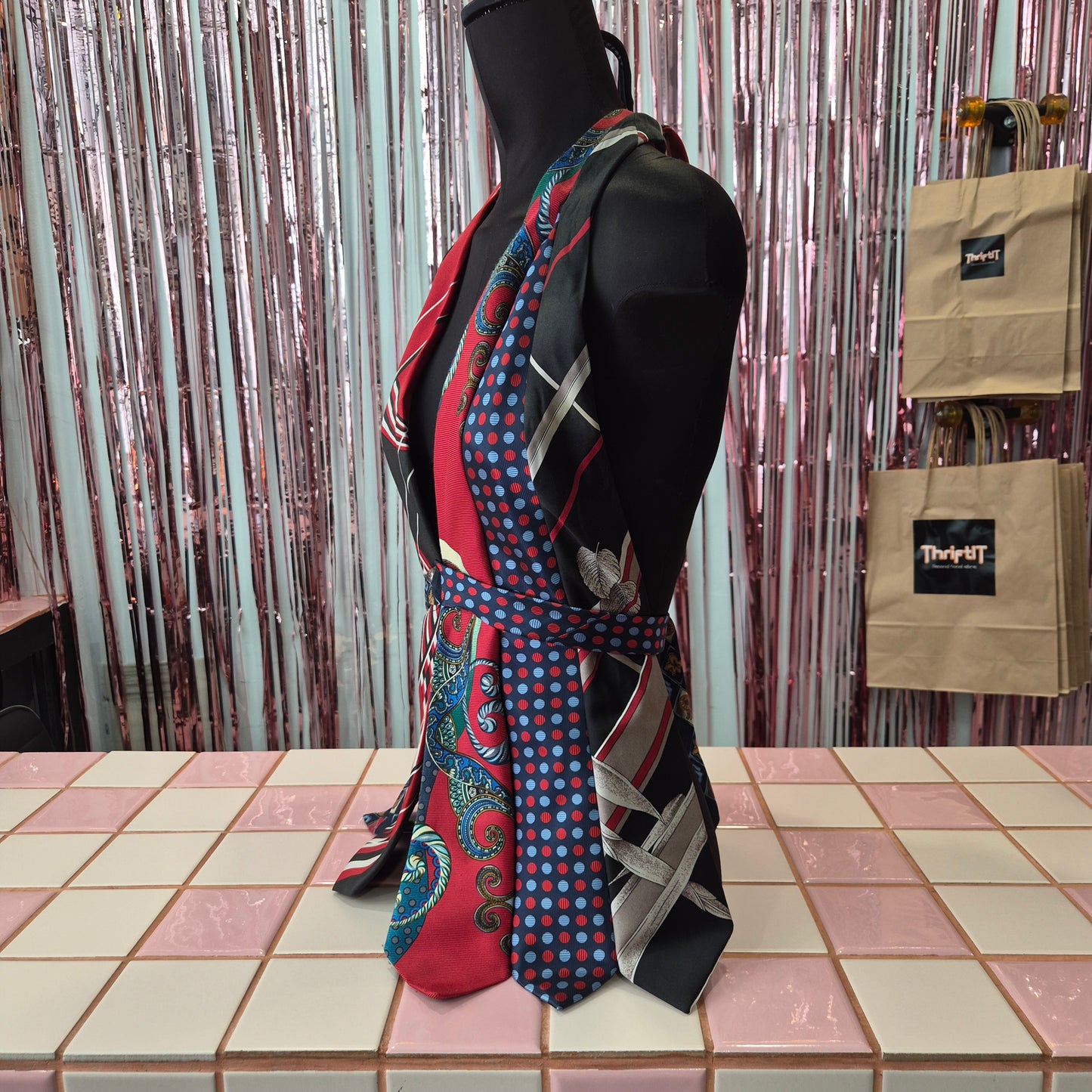 Upcycled Tie Halter Top