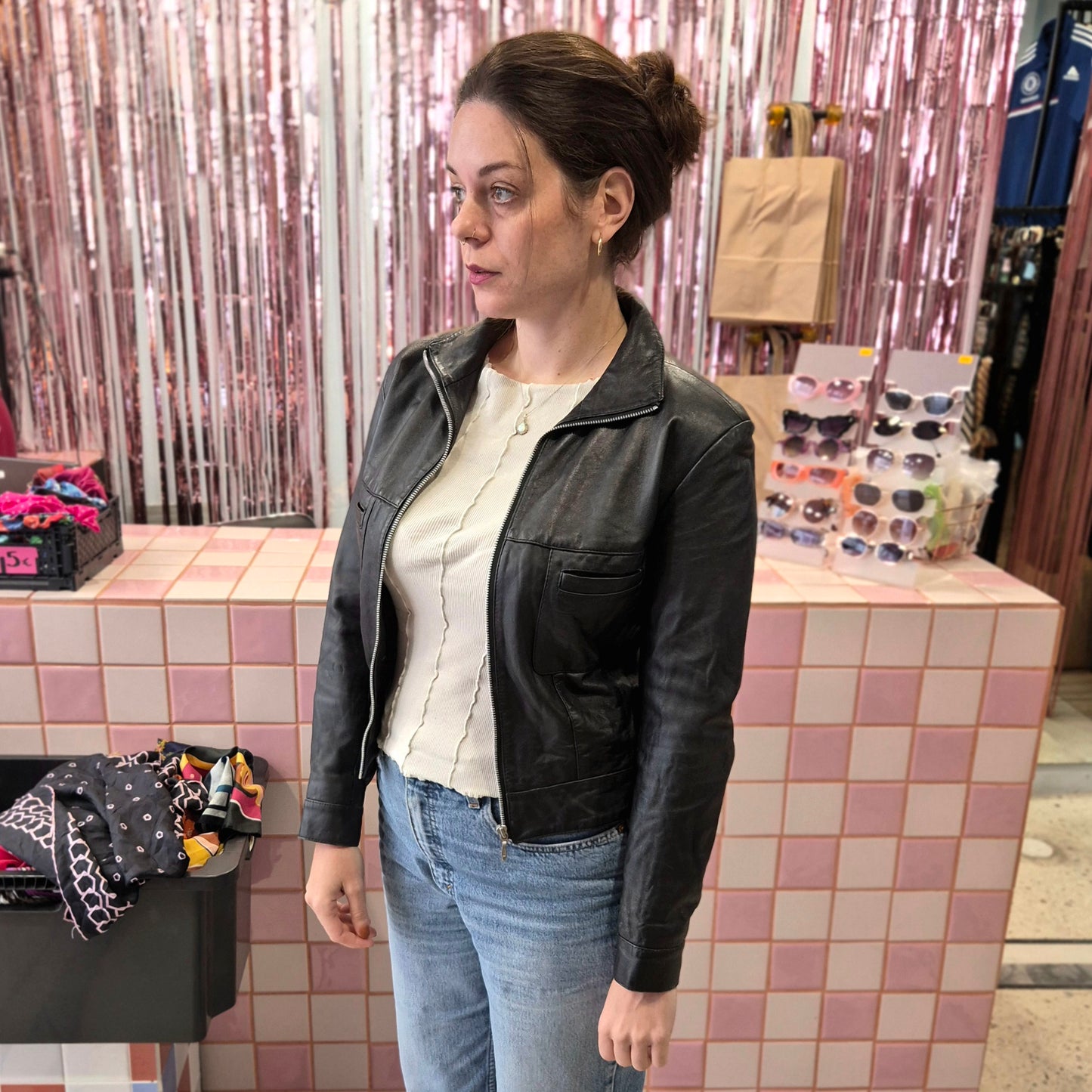 Cropped Leather Jacket