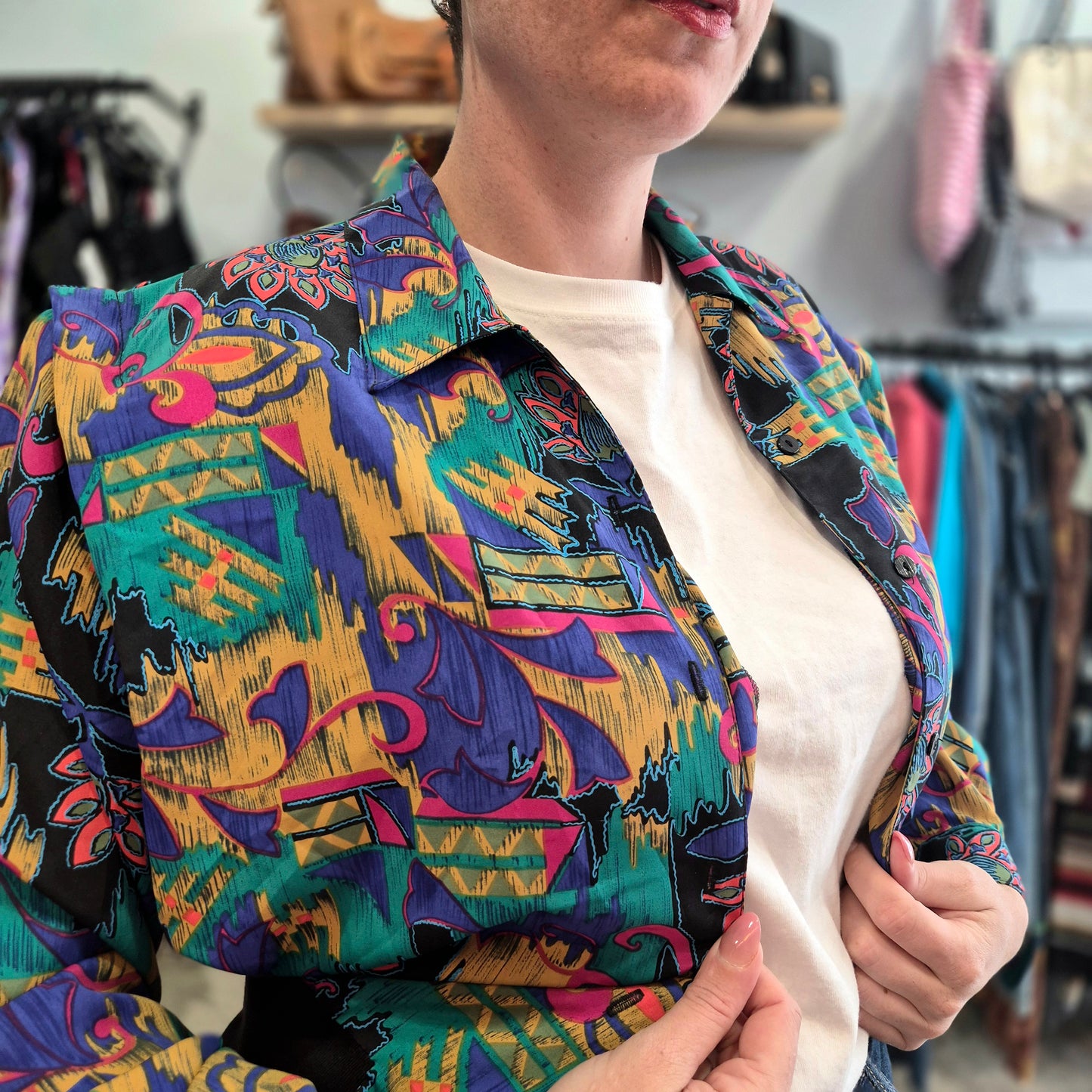 80's Patterned Blazer Shirt